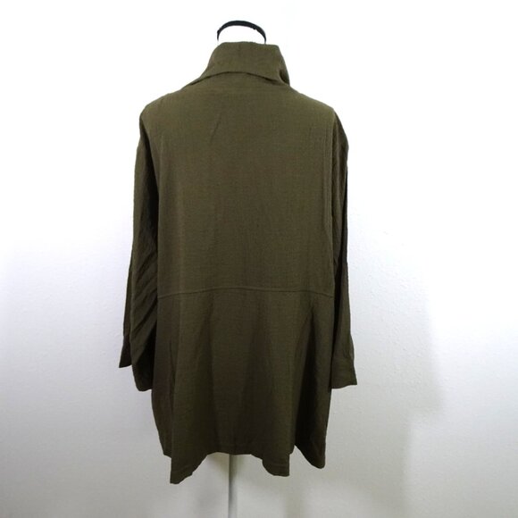 Ali Miles Cowl Neck Tunic Top Women's Plus Size 2X Olive Green Loose Fit - Picture 6 of 12